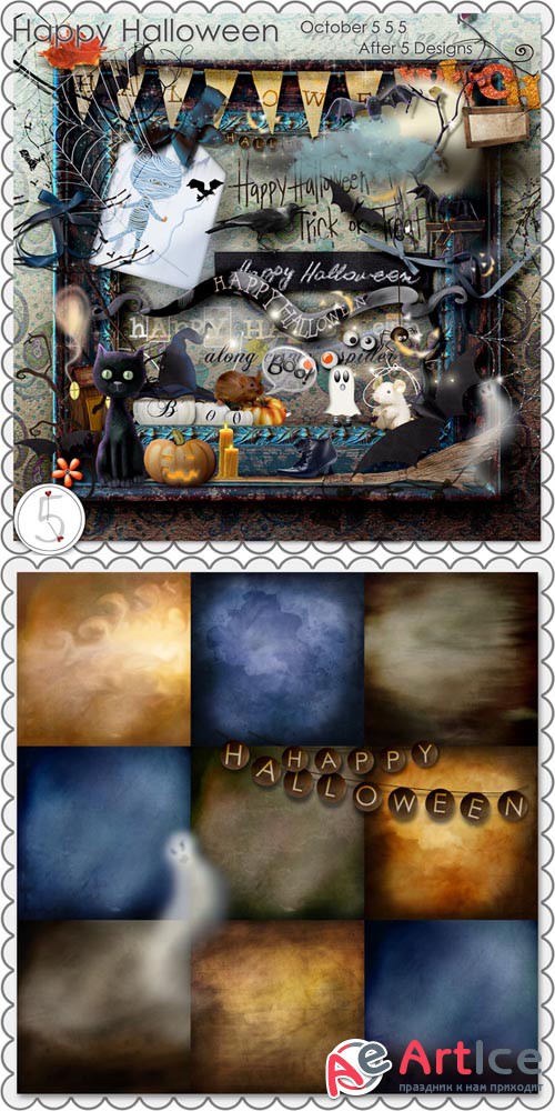 Scrap Kit - Happy Halloween JPG and PNG