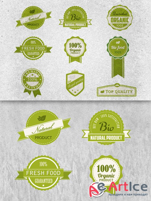 CreativeMarket - Bio Badges Vector Pack 4828