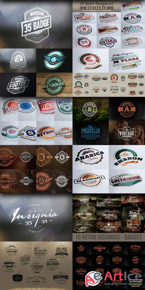 CreativeMarket - 70 Logo / Badge / Insignia Templates 16184