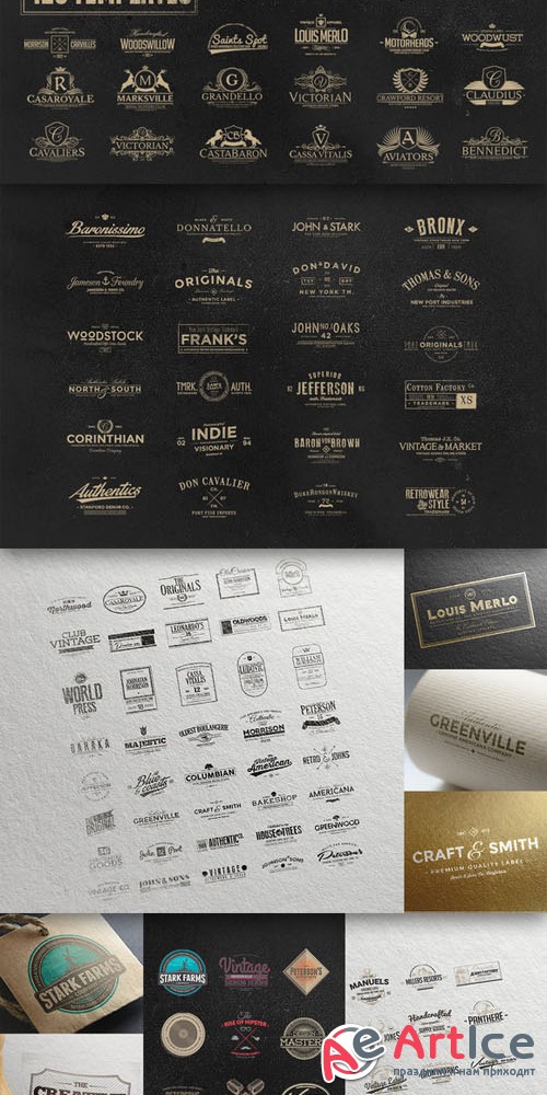 CreativeMarket - 126 Retro Badges, Labels & Crests 85838