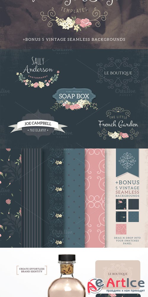 CreativeMarket - Vintage logo templates Vol 1