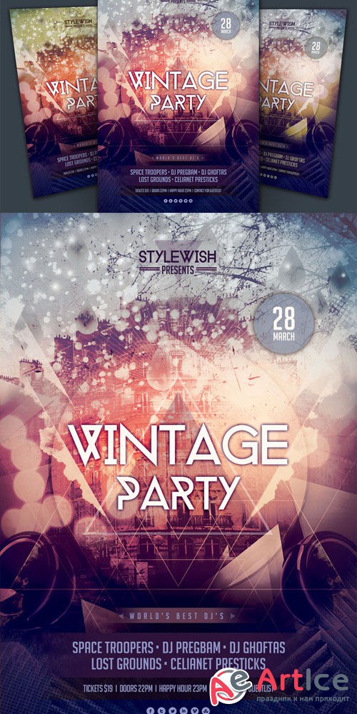 Creativemarket - Vintage Party Flyer 22991