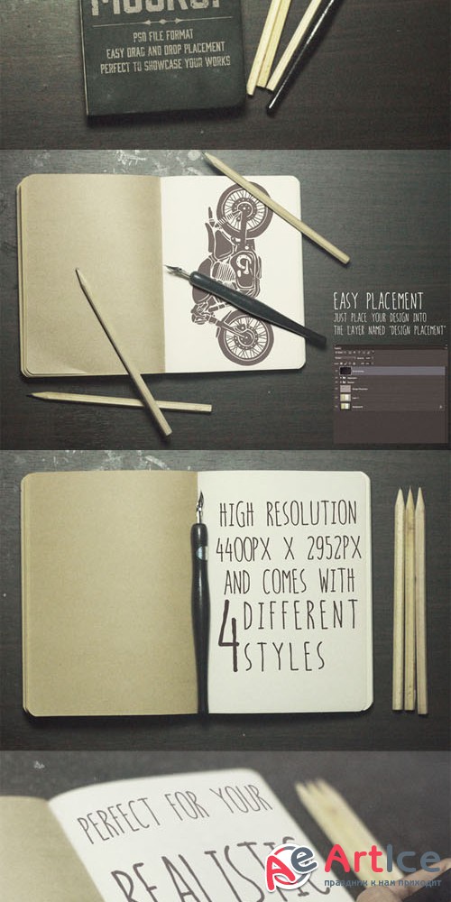 Creativemarket - The Sketchbook Mockups Pack 79551