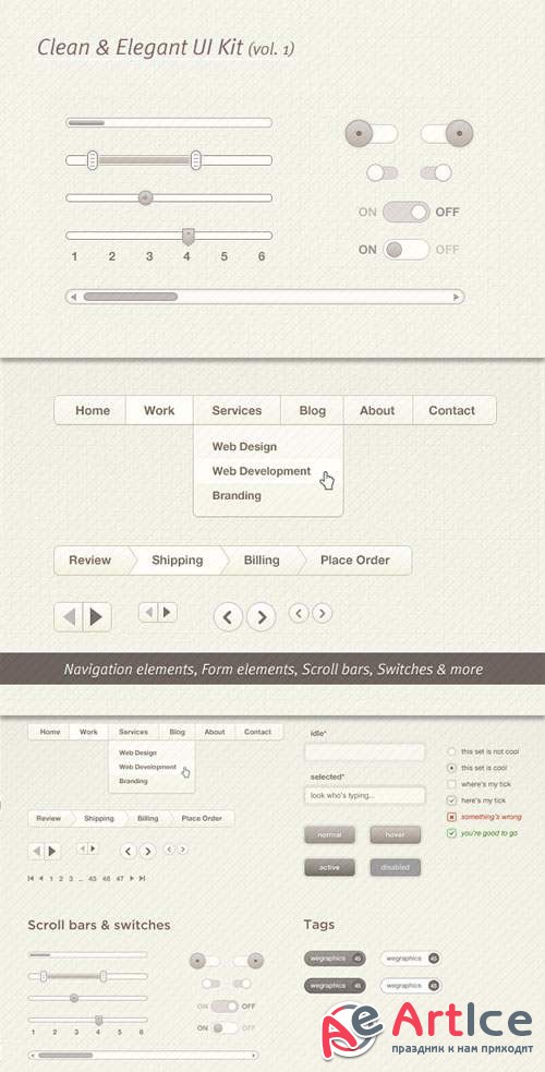 Soft Elegant User Interface Kit - UI PSD Template