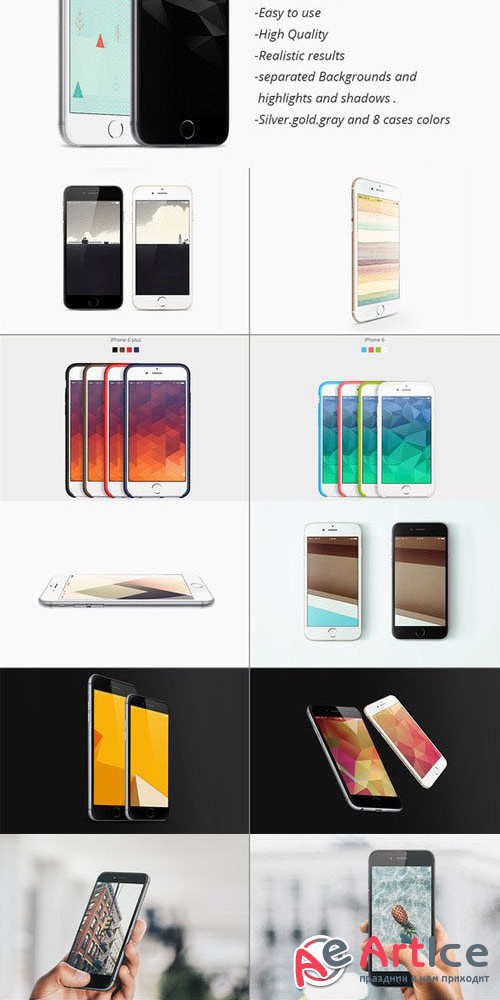 CreativeMarket - iPhone 6 / plus mockups pack 89380