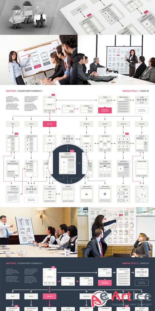 CreativeMarket - EasyTwo | Website Flowchart Sitemap