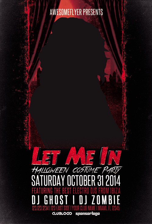 Let Me In Halloween Party Flyer Template