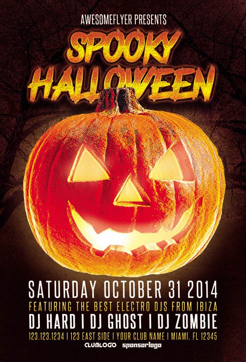 Spooky Halloween Party Flyer Template