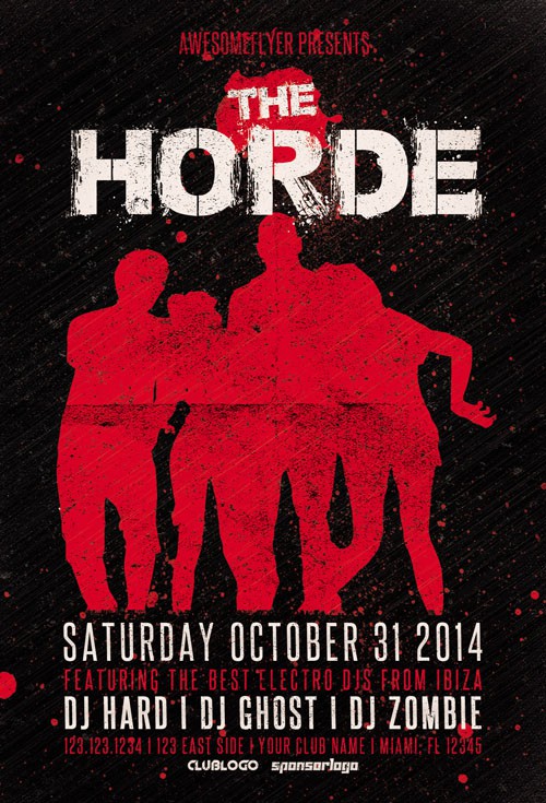 The Horde Halloween Party Flyer Template