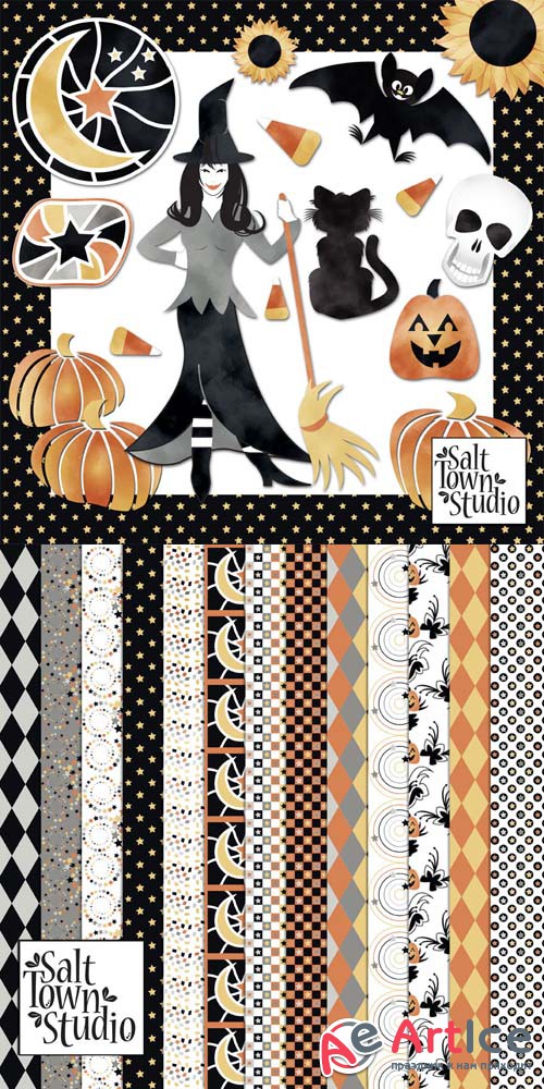 Scrap - Candy Corn & Rattlebones PNG and JPG