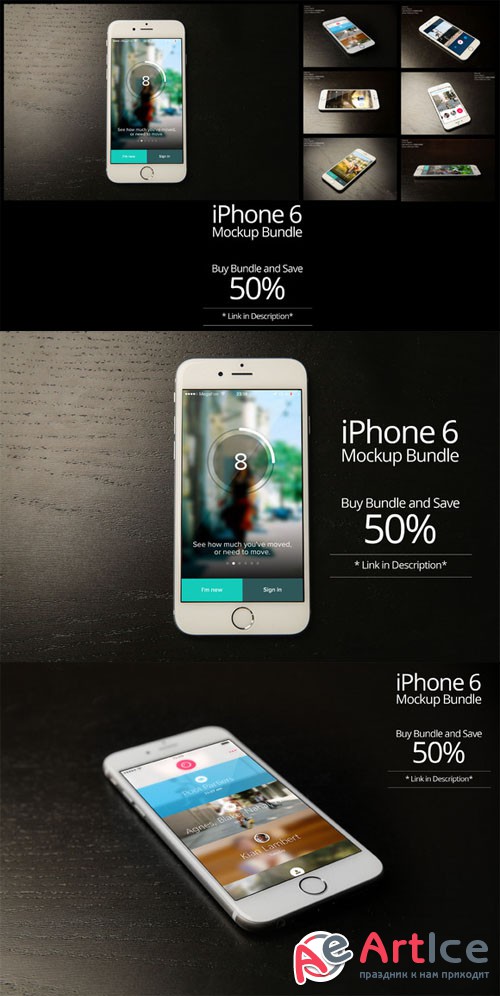 CreativeMarket - 7- iPhone 6 Mock up Bundle Vol-2