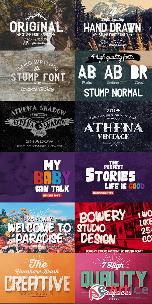 CreativeMarket - Big Bundle 8 fonts + Bonus