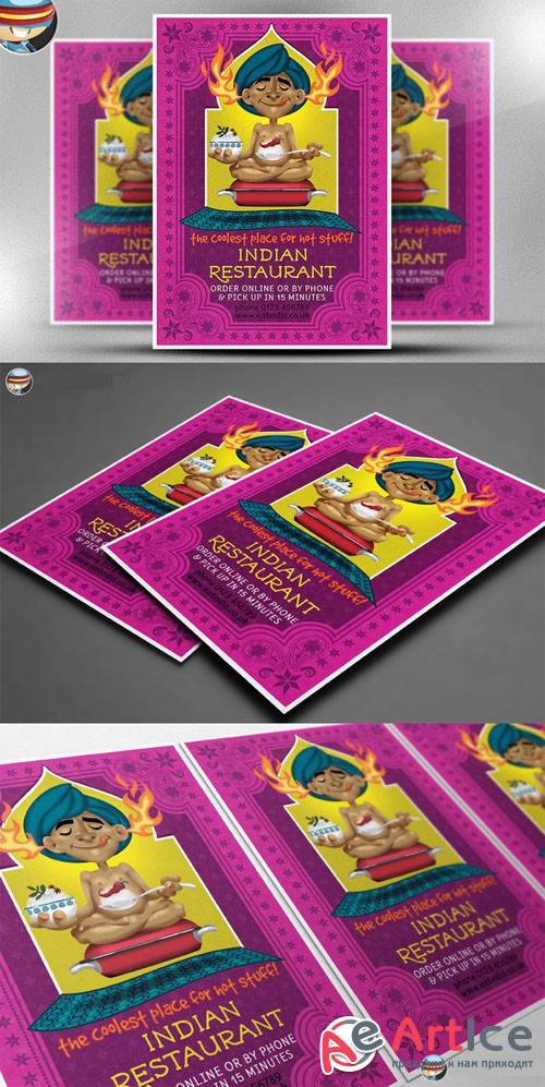 CreativeMarket - Indian Restaurant Flyer Template