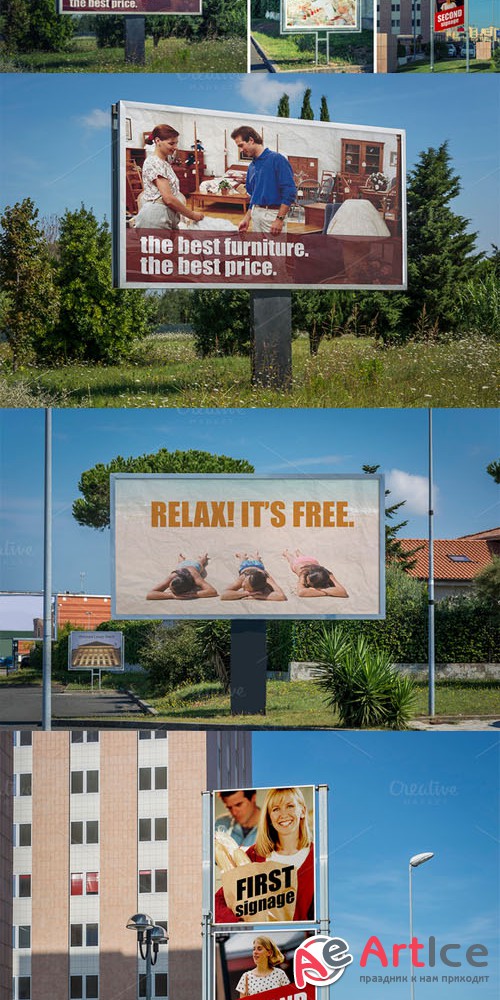 CreativeMarket - 4 Signage & Billboards mockups