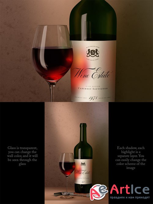 CreativeMarket - Bottle and Glass Mock-up Dutch Style