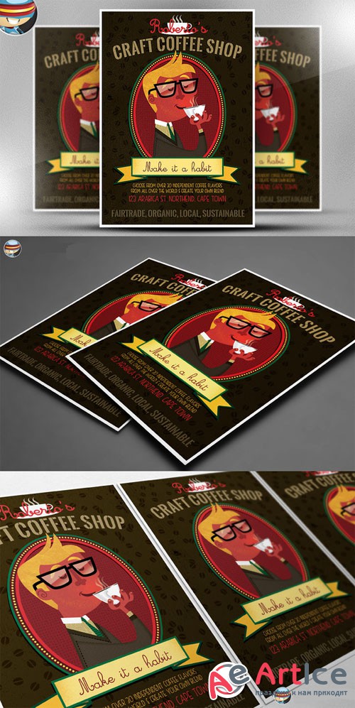 CreativeMarket - Craft Coffee Flyer Template