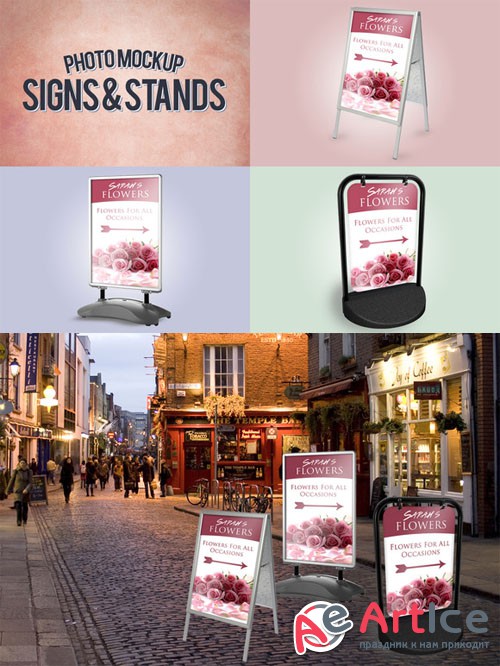 CreativeMarket - Signs & Stands Photo Mockup