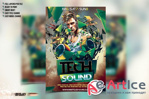 CreativeMarket - Tech Sound Flyer