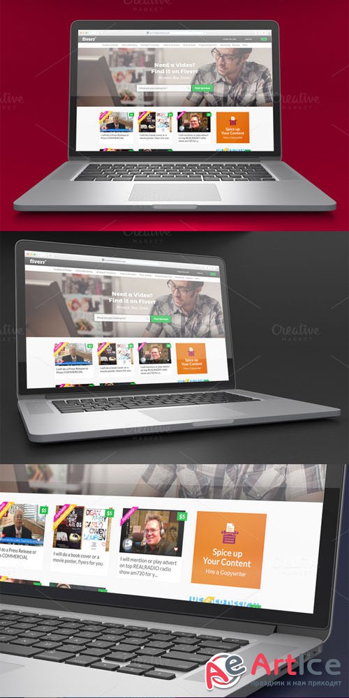 CreativeMarket - 6 Realistic apple Macbook MockUps