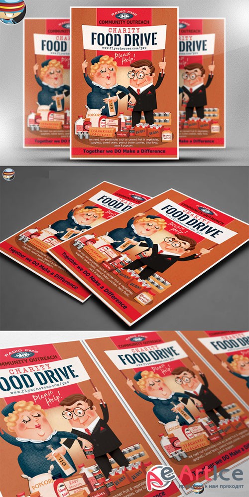 CreativeMarket - Charity Food Drive Flyer Template