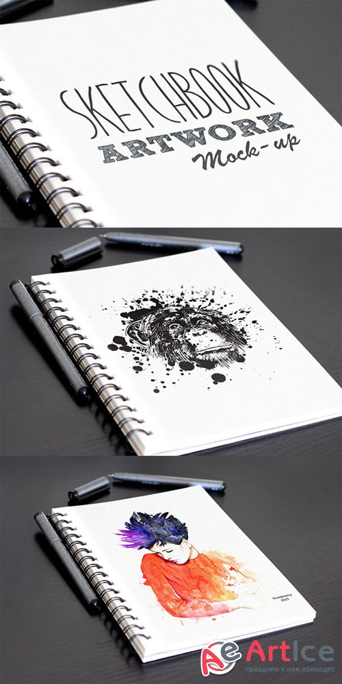 CreativeMarket - Sketchbook Artwork Mockup