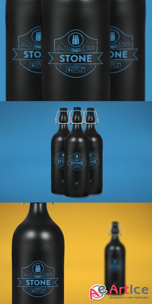 CreativeMarket - Stone Bottle Mock-Up