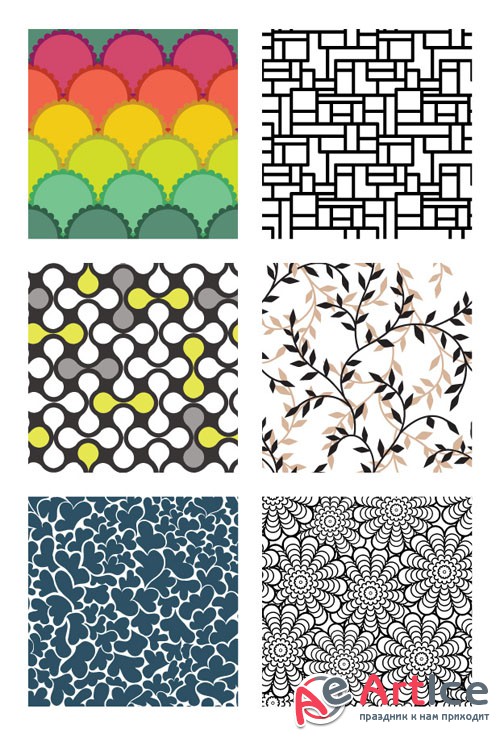 6 Seamless Geometric Patterns Vector Elements