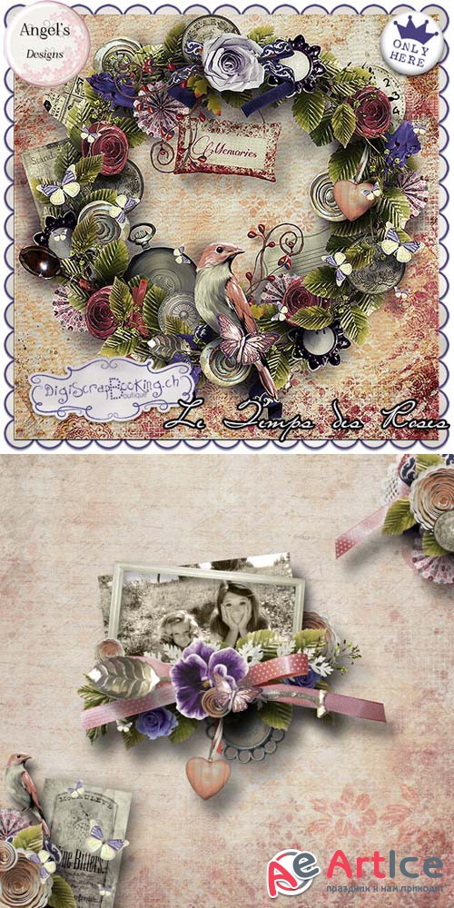 Scrap - Le Temps des Roses PNG and JPG