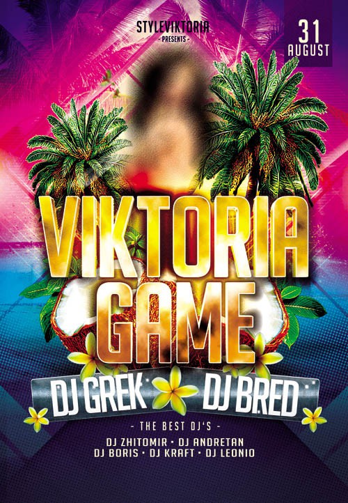 Flyer Template PSD - Viktoria Game