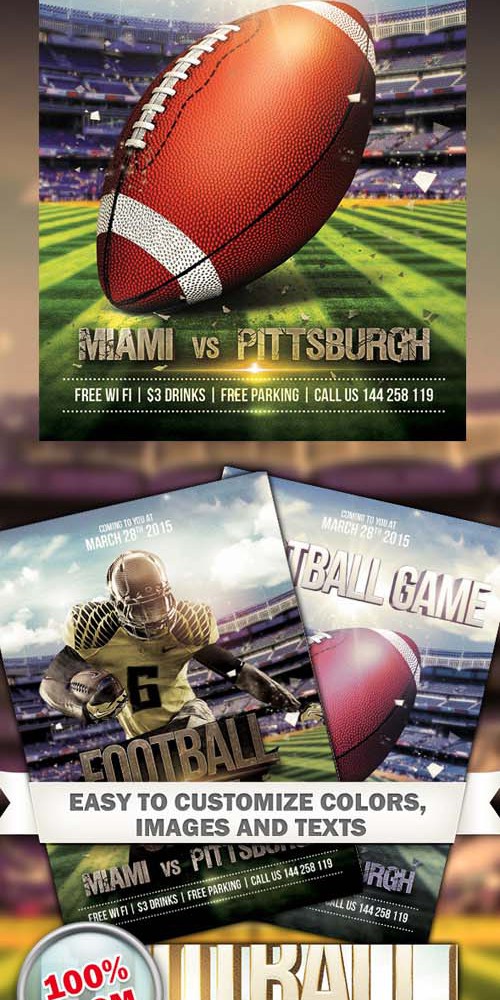 Flyers Template PSD - Football Game