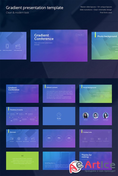 CreativeMarket - Gradient Presentation Template