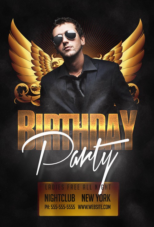 Birthday Bash Party Flyer PSD