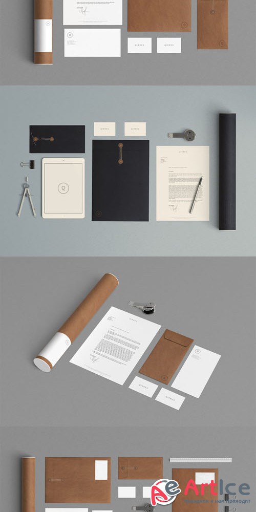 CreativeMarket - 2 Stationery Mock Up - Kraft Paper