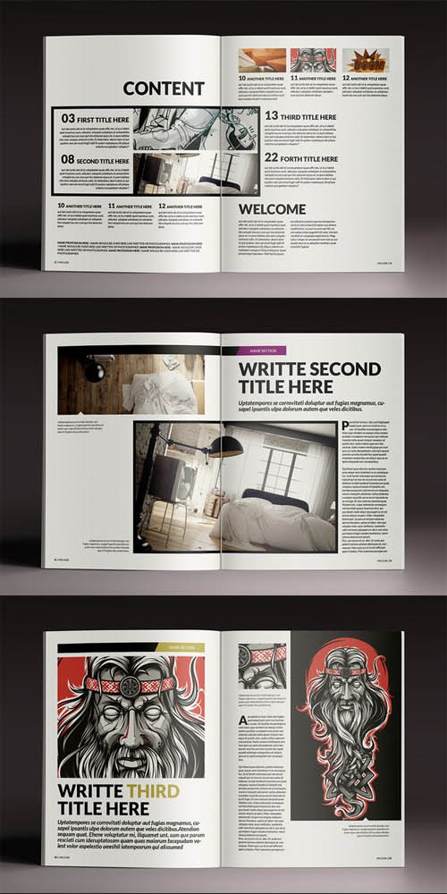 Macazin Indesign Magazine Template