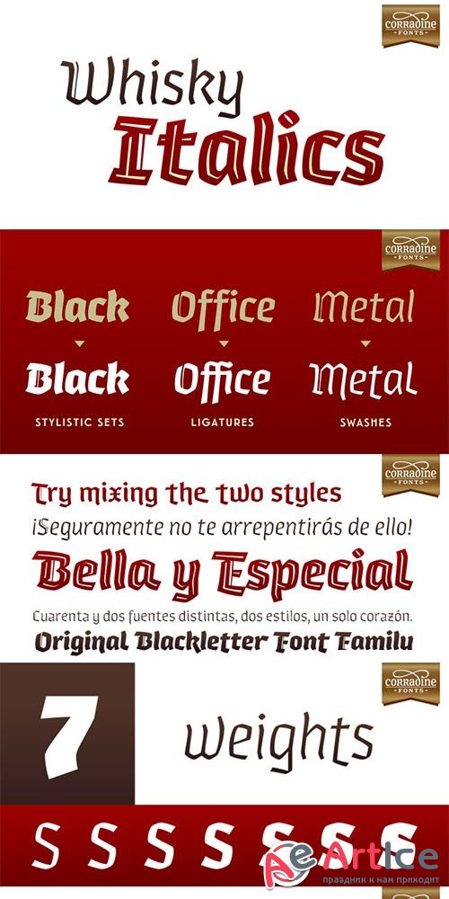 Whisky Italics Font Family