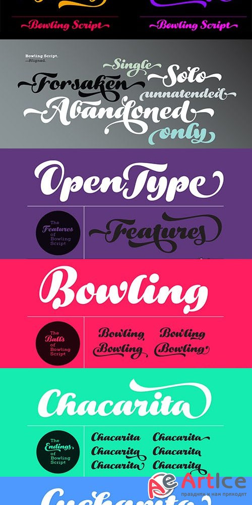 Bowling Script Font Family