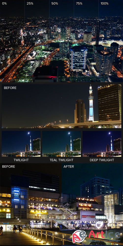 CreativeMarket - Night to Twilight Photoshop Actions