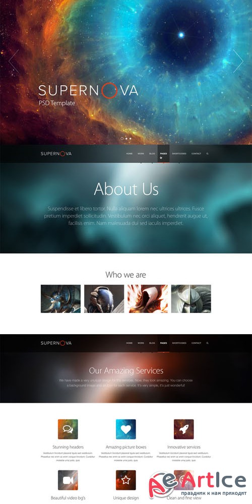 Supernova - PSD Template - CreativeMarket