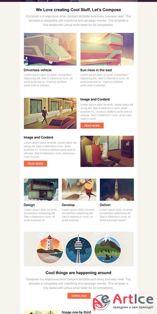 Compose - Responsive Email Template - CreativeMarket
