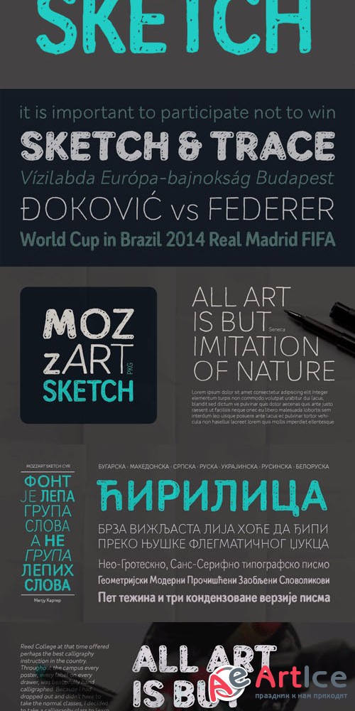 Mozzart Sketch Font Family