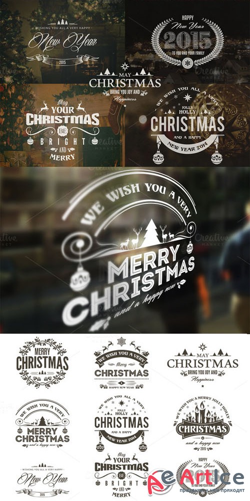 CreativeMarket - Christmas & New Year Badges & Labels