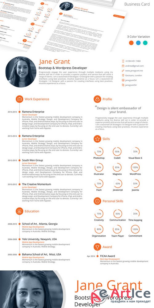 CreativeMarket - Ozone Resume