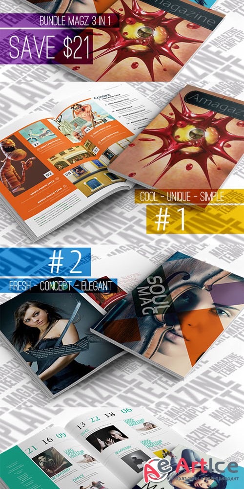 CreativeMarket - Bundle Magazine 3 IN 1