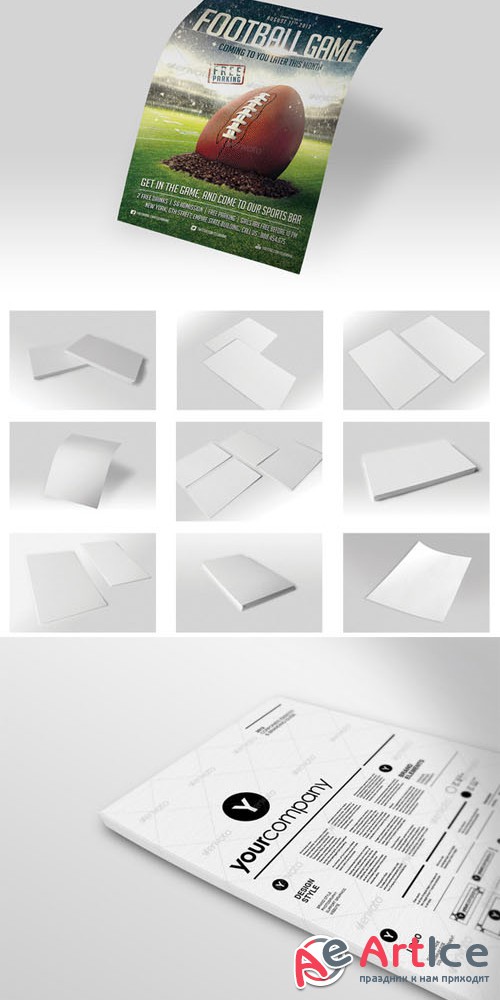 CreativeMarket - 14 Photo Realistic Flyer Mock-Up Set