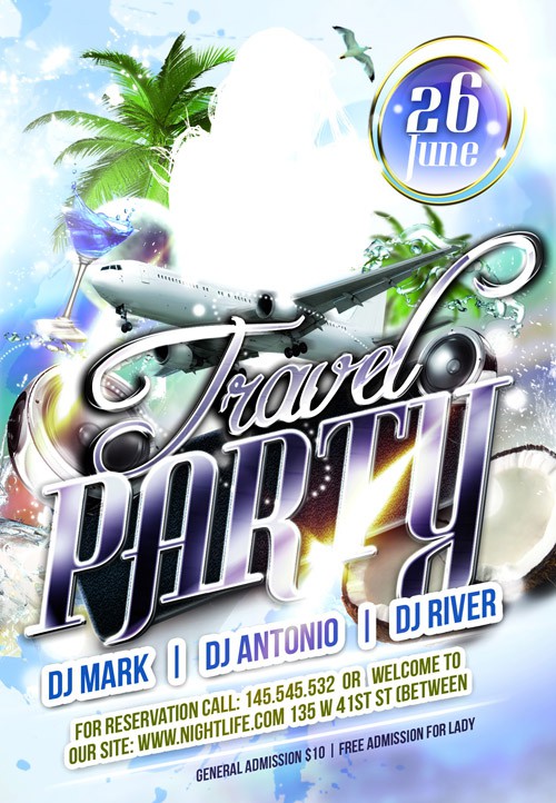 Club Flyer Template - Travel Party