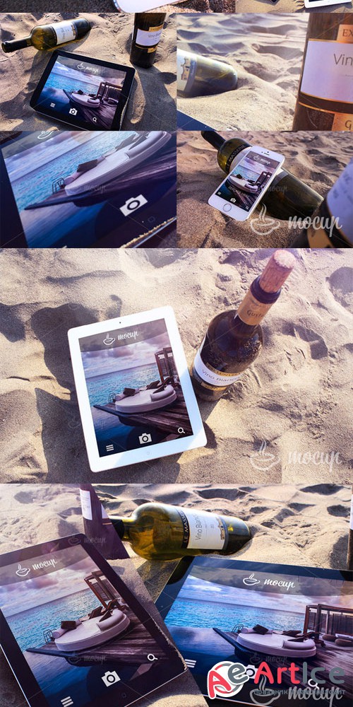 CreativeMarket - 20 PSD Mockups Set Beach