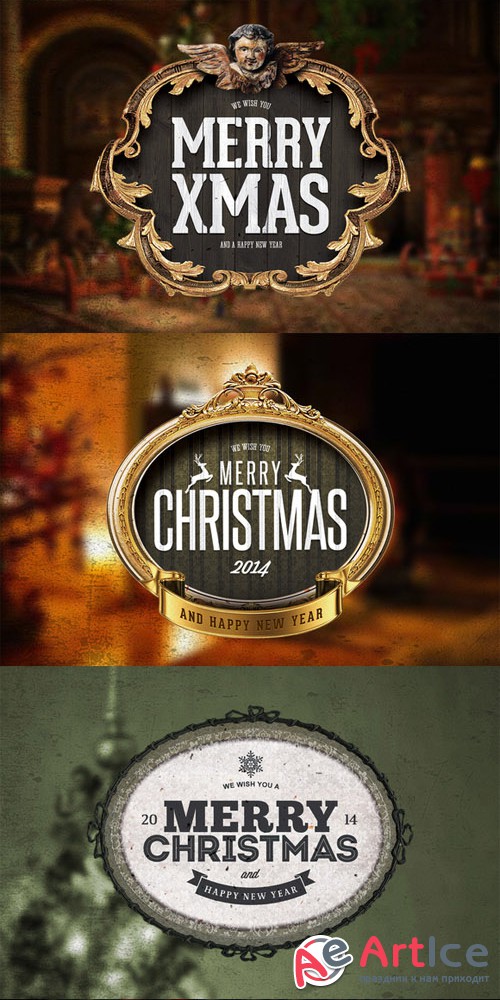 CreativeMarket - 4 PSD Christmas Badges