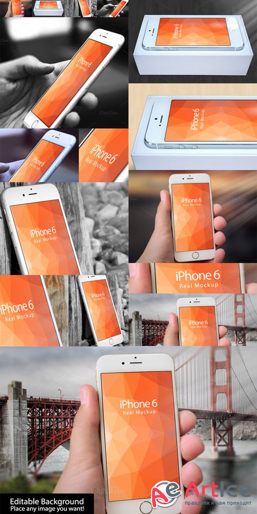 CreativeMarket - Mockup Iphone 6 Bundle Pack 4in1