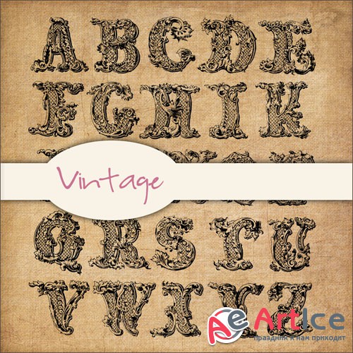 Scrap - Vintage Alphabet PNG and JPG