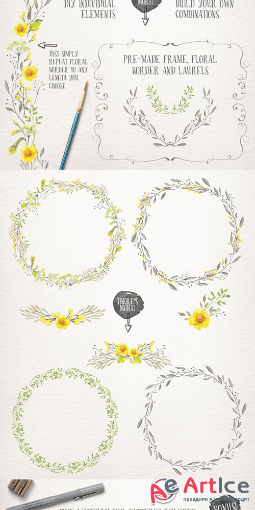 Creativemarket 98052 - Watercolor wedding collection vol 2